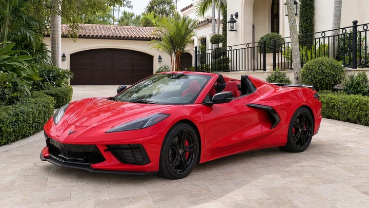 Rent a 2026 red Chevrolet Corvette C8 1LT in Miami