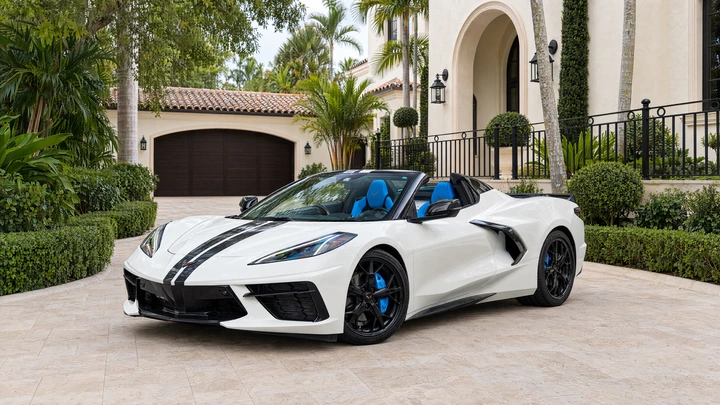 White 2023 Corvette C8 Stingray 3LT convertible