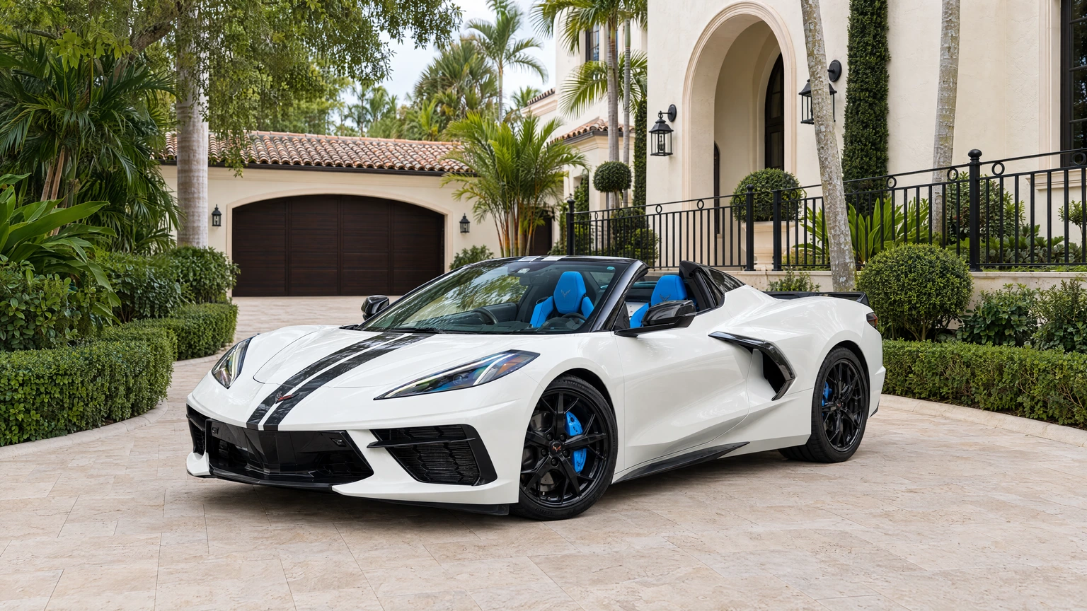 White 2023 Corvette C8 3LT 70th Anniversary from BEY Rentals