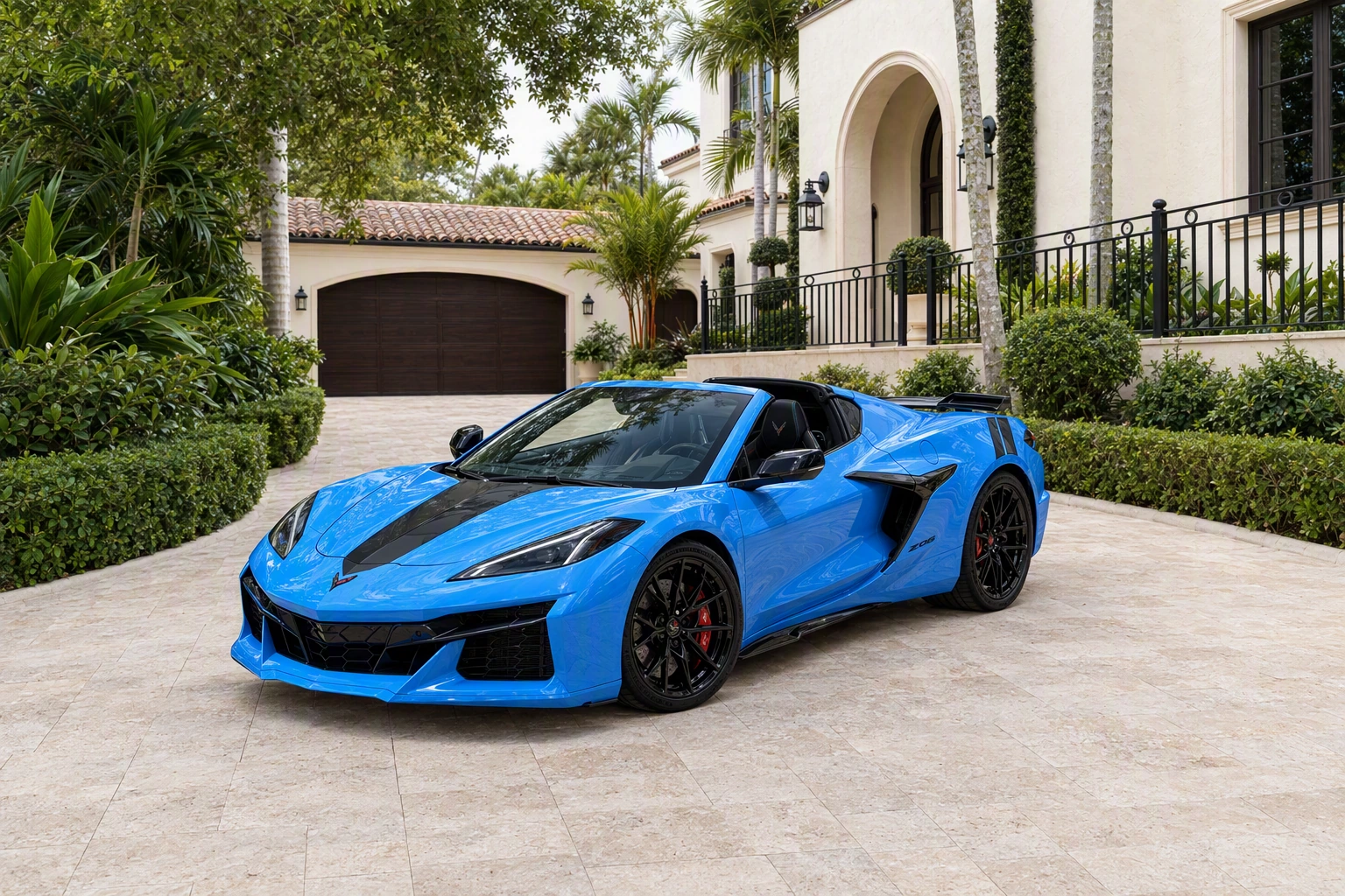Blue 2024 Chevrolet Corvette Z06 3LZ in BEY's Miami convertible collection