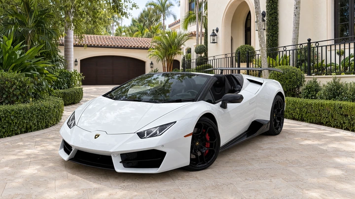 White 2019 Lamborghini Huracán Spyder