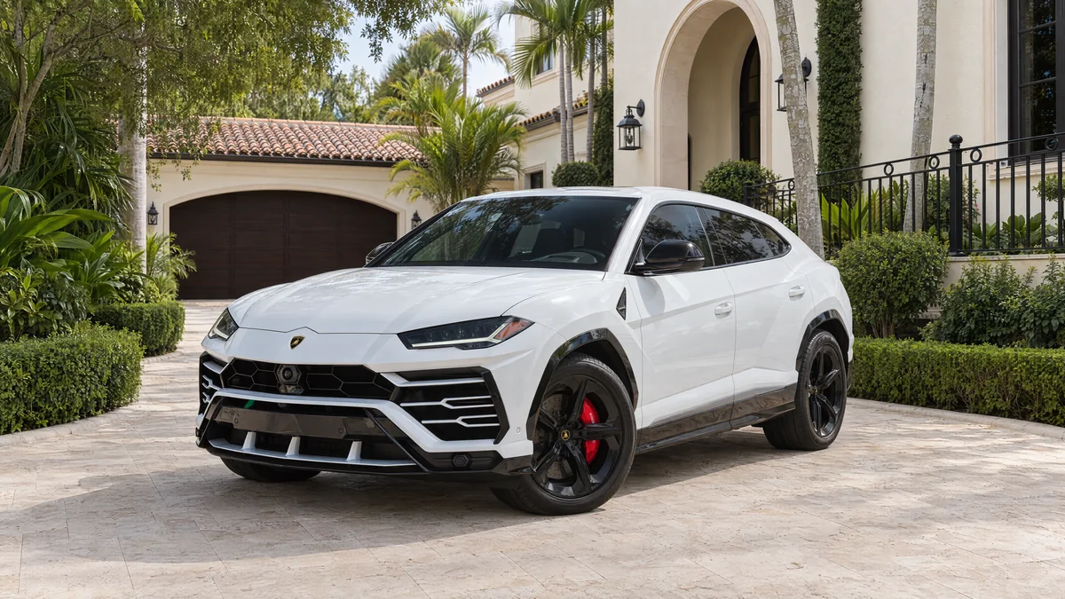 Rent a 2020 white Lamborghini Urus in Miami